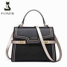 FOXER Fashion Female Split Cow Leather Handbag Brand Large Capacity Shoulder Cossbody Bag Commute Messenger Bag Women Flap Totes 2024 - buy cheap