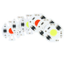 Chip de lámpara LED COB de 27mm/32mm, AC220V, 3W, 5W, 7W, 9W, IC inteligente, sin necesidad de controlador para luz de inundación, foco de iluminación rojo/verde/azul, 1 unidad 2024 - compra barato