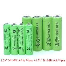 4pcs 1.2v NI-MH AAA Batteries 600mAh Rechargeable nimh Battery + 4pcs 1.2V Ni-Mh AA 2000mAh  NI-MH battery for remote Control 2024 - buy cheap