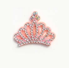 10Pcs Padded Rhinestone Pink Crown Sunflower Bow Rabbit Bear Applique for DIY Clothes Hat Headwear Hair Clips Decor Patches 2024 - buy cheap