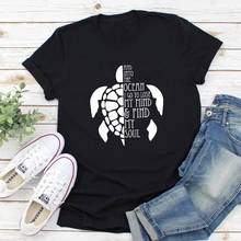 Camiseta feminina quebrando meu corpo, camiseta engraçada com estampa de tartaruga e oceano 2024 - compre barato
