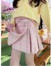 Faldas de princesa dulce lolita para mujer, faldas de estilo coreano que combinan con todo, Falda plisada a cuadros finos, falda de cintura alta a la moda, KKQ153 2024 - compra barato