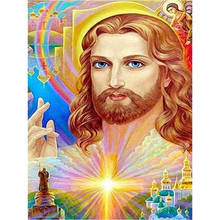 Pintura com miçangas diy padrão de ponto cruz 5d diamante bordado cristão jesus mosaico imagem de resina completo decoração de casa 2024 - compre barato