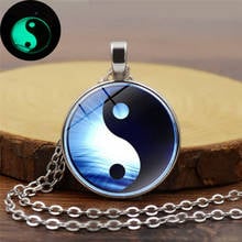 Women Men Classic Glowing Glass Alloy Pendant Necklace Jewelry Yin Yang Eight Trigrams Luminous Necklace Jewelry Accessories 2024 - buy cheap