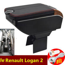 For Renault Logan 2 Armrest box Double doors open 7USB Centre Console Storage Box Arm Rest 2024 - buy cheap