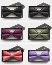 2019 New Fashion Men's Bow Ties for Wedding Double Fabric Solid Color Bowtie Club Suit Anniversary Butterfly Tie with Gift Box 2024 - buy cheap
