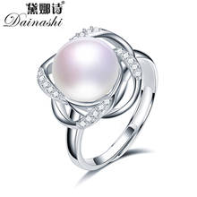 Dainashi-anillo ajustable de cristal de circón para mujer, de Plata de Ley 925, anillo de perlas cultivadas en agua dulce, elegante, regalo de fiesta 2024 - compra barato