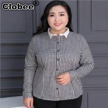 9XL 8XL 7XL 6XL 5XL vetement femme Women Blusas Shirts 2020 Women Blouses Long Sleeve Plaid Turn Down Collar Shirt Tunic M299 2024 - buy cheap