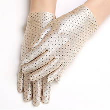 1Pair Dots Women Sunscreen Gloves Summer Spring Spandex Gloves Anti-UV Short Driving Glove High Elastic Thin Etiquette Gloves 2024 - buy cheap