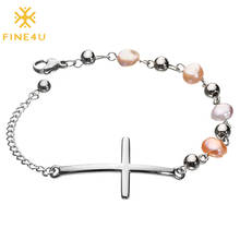 FINE4U B565 Bohemia 5-6mm Multicolor Freshwater Cultured Pearl Bracelet for Women Girls 2024 - buy cheap