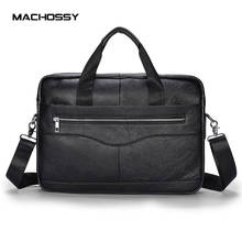 Bolsa de couro genuíno masculina, bolsa casual masculina de ombro para laptop, bolsa de capacidade para homens 2024 - compre barato