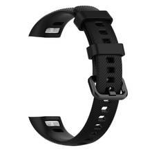 Pulseira de silicone para huawei honor band 5, acessório de pulseira inteligente de silicone para wristband honor band, pulseira esportiva 2024 - compre barato