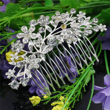 Crystal Hairpin Leaves Flower Hair Comb High-quality Hair Clips Wedding Bride Decoration Female Girls Jewelry Women Accessories 2024 - buy cheap