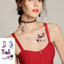 Waterproof Temporary Tattoo Sticker Animal cat fox Tatto Flash Tatoo Hand Wrist Foot Arm Neck Fake Tattoos For Men Women kid 2024 - buy cheap