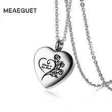 Meaeguet Flower Heart Urn Pendant Cremation Ashes Necklace For Women Keepsake Memory Jewelry " You Always In My Heart " 2024 - buy cheap