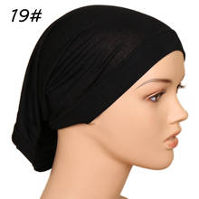 2020 Muslim Cover Inner Hijab Scarf Soft Muslim Full Wraped Cap Islamic Underscarf Women Plain Stretch Bonnet Turban 2024 - buy cheap