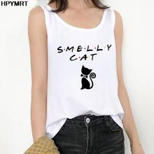 Camiseta con estampado de gato oloroso para mujer, Top Sexy sin mangas, ropa de calle informal, camisetas sin mangas con cuello redondo 2024 - compra barato