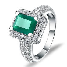 Gem's Ballet-anillo de ágata verde Natural para mujer, de corte esmeralda de 2.05Ct, anillos Vintage de GEMA de Plata de Ley 925 para mujer, joyería fina 2024 - compra barato
