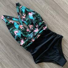 2021 New Sexy One Piece Swimsuit Female Floral Women Swimwear Push Up Bathing Suits Bodysuits Beach wear Deep V-neck Monokini 2024 - купить недорого