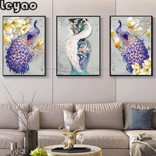 5d pintura diamante quadrado completo/redondo sala de estar jantar tríptico vaso pavão diamante mosaico ponto cruz bordado em diamante 2024 - compre barato