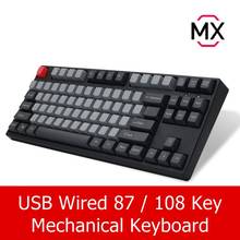 Teclado mecánico Kananic para ordenador, teclado ergonómico con cable USB para Notebook, de escritorio, color negro, novedad Eje azul, marrón, Rojo 2024 - compra barato