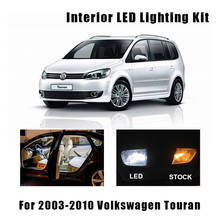Lâmpada para placa de carro canbus, 15 peças, luz de led, mapa interior de leitura, kit de luz de dome para volkswagen touran 1t1 1t2 entre 2003 e 2010 vw 2024 - compre barato