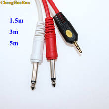 ChengHaoRan аудио кабель 3,5 мм на двойной 6,35 мм Aux кабель 2 моно 6,5 Джек на 3,5 папа для телефона на микшер усилитель 6,35 адаптер 2024 - купить недорого
