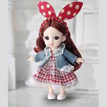 16cm Beauty Girl BJD Doll Moveable Joint Dolls Long Hair 3D Eyes bjd Toy Little Girl Dress Up Make Up Toys Girls Gift Dolls 2024 - buy cheap