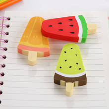 15pcs/lot Lovely Watermelon Kiwi Popsicle Design  Pencil Rubber Eraser Student Prizes Gift Eraser School Supply Free Shipping 2024 - buy cheap