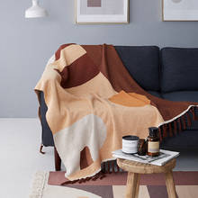 Manta tejida con estampado geométrico, cobertor de algodón para silla, sofá, toalla, mantas para camas, ropa de cama, tapiz, colchas 2024 - compra barato