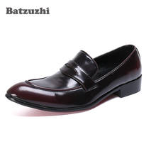 Batzuzhi Formal Men Dress Shoes Genuine Leather Business Shoes Zapatos Hombre Slip On, Big Sizes US6-12, EUR38-46 2024 - buy cheap