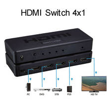 Interruptor hdmi 4x1, 4k x 2k, 4k, 30hz, imagem, cano/1080p, conversor de vídeo, 1 saída para ps3, ps4, dvd, pc, hdtv 2024 - compre barato