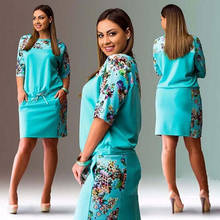  Summer Dress Women VestidosCasual Straight Floral Print Dress Ladies Party Dresses 2024 - buy cheap