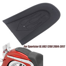 New Black Leather Flame Rear Fender Bib Cover cushion Fit For  Sportster XL 883 XL 1200 2004-Up XL883 XL1200 2024 - buy cheap