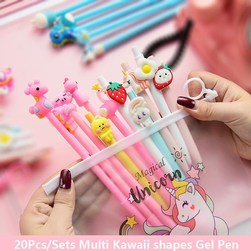 2pc Cartoon Pink Pig Gel Pen 0.5mm Stationery Kids Gifts Promotional  Pen 