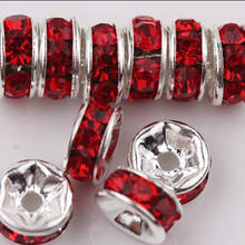 30 peças 10mm cristais de vidro strass redondo espaçador contas soltas para fazer jóias colar pulseira diy 2024 - compre barato