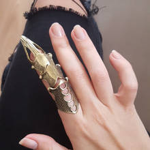 Мужское кольцо в стиле «панк» череп доспехи костяшки Миди палец кольца для Для женщин готика золото регулируемое кольцо вечерние ювелирные изделия подарок-сюрприз 2024 - купить недорого