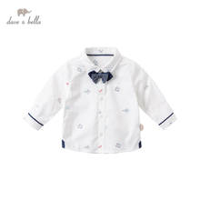 DBX16353 dave bella spring fashion baby boys removable bow cartoon shirts infant toddler tops children high quality clothes 2024 - buy cheap