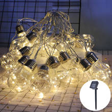 Solar Led Light String Outdoor 10led 20led Clear Globe Bulb Festoon Party Fairy String Holiday Garland Christmas Lights 2024 - buy cheap