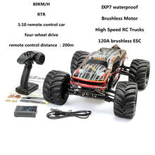 1:10 Radio Remote Control Car IXP7 Waterproof 4WD 80KM/H Brushless Motor High Speed ​​RC Trucks Adult Toy Car Model 2024 - buy cheap