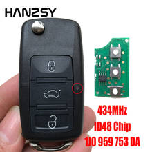 3 Button Remote Key for VW SKODA Seat PASSAT Polo 1J0959753DA/1J0 959 753 DA 434MHz ID48Chip Car Flip Folding  Control key 2024 - buy cheap