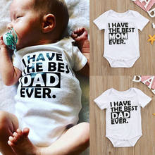 0-18M Baby Girls Best Dad & Mom Romper Boy Short Sleeve Cotton One-pieces Outfits Newborn Clothes 2024 - buy cheap