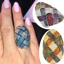 Missvikki luxo dubai europa grandes anéis para mulheres nobres festa de aniversário mostrar dedos jóias anéis originais completa cz 2024 - compre barato
