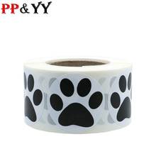 100-500pcs Black Paw Print Stickers Dog cat bear Paw Labels Stickers for laptop reward sticker stationery teacher for student 2024 - купить недорого