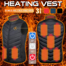 Heated Vest 8 areas Electric Heated Jacket USB Charging Heating Vest Winter Thermal Cloth Feather Camping Hiking Warm Hunting 2024 - buy cheap