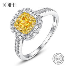 DOTEFFIL Luxury 925 Sterling Silver Yellow Birthstone Brilliant Engagement Rings for Women Fashion Bridals Rings Fine Jewelry 2024 - buy cheap