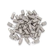 50pcs Coil Cord Ends Terminators Charms for DIY Jewelry Necklaces Bracelets Making 304 Stainless Steel 10x4mm Hole: 2.5mm 2024 - buy cheap