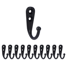 10Pcs Black Small Wall Door Hooks Hangers with screws for Kitchen Bathroom Towel Clothes Coat Hat Key Coat Bag Hook 2024 - buy cheap