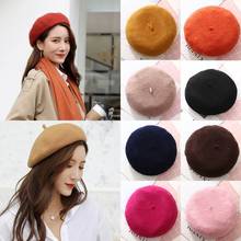 New 1PC Painter Style Hat Caps Female Vintage Warm Lady Solid Color Hot Sale High Quality Berets Hat Women Korean Wool Berets 2024 - buy cheap