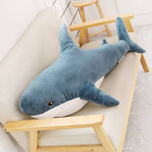 1pc 80/100CM Big Size Shark Plush Toy Soft Stuffed speelgoed Animal Reading Pillow for Birthday Gifts Cushion Gift For Children 2024 - buy cheap